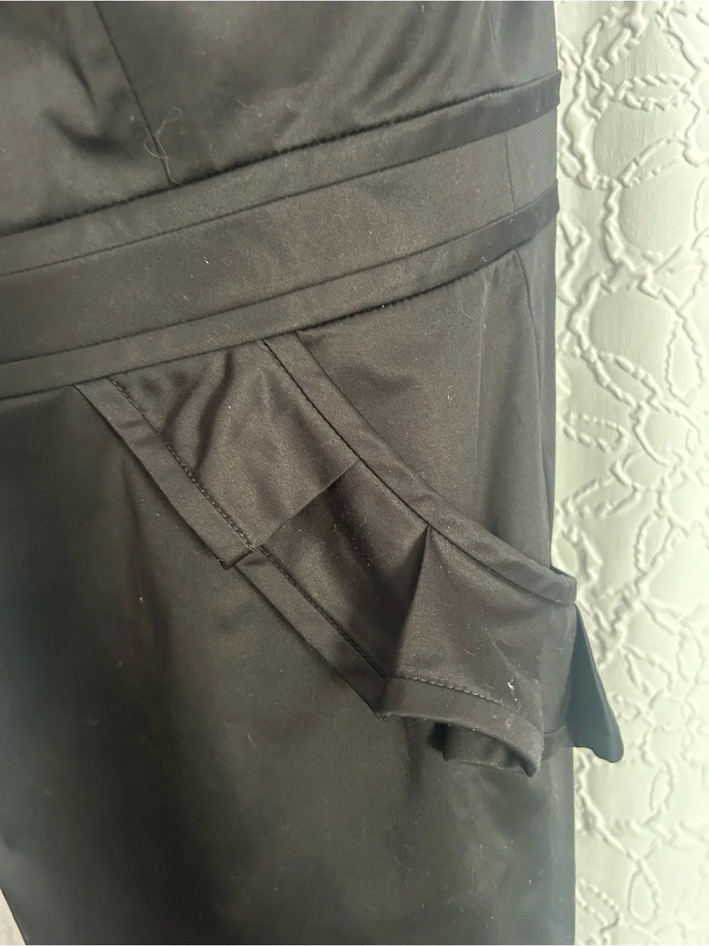 J Crew Strapless little Black Dress with Peplum pocket Detail size 6